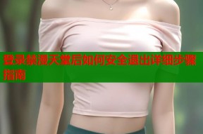 登录禁漫天堂后如何安全退出详细步骤指南